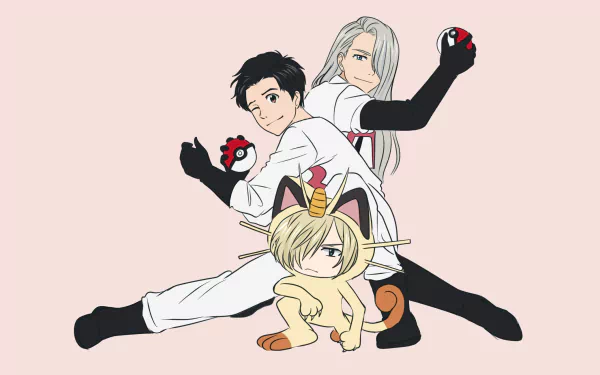 Team Rocket Yuri Plisetsky Victor Nikiforov Yuuri Katsuki Pokemon Anime Yuri!!! on ICE HD Desktop Wallpaper | Background Image