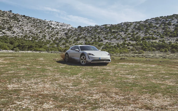 white car car Porsche Porsche Taycan vehicle Porsche Taycan 4S HD Desktop Wallpaper | Background Image
