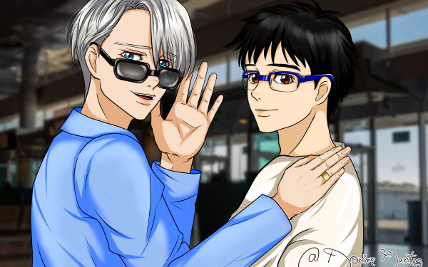 Victor Nikiforov Yuuri Katsuki Anime Yuri!!! on ICE HD Desktop Wallpaper | Background Image