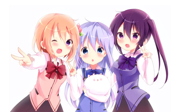 Cocoa Hoto Chino Kafū Rize Tedeza Anime Is the Order a Rabbit HD Desktop Wallpaper | Background Image