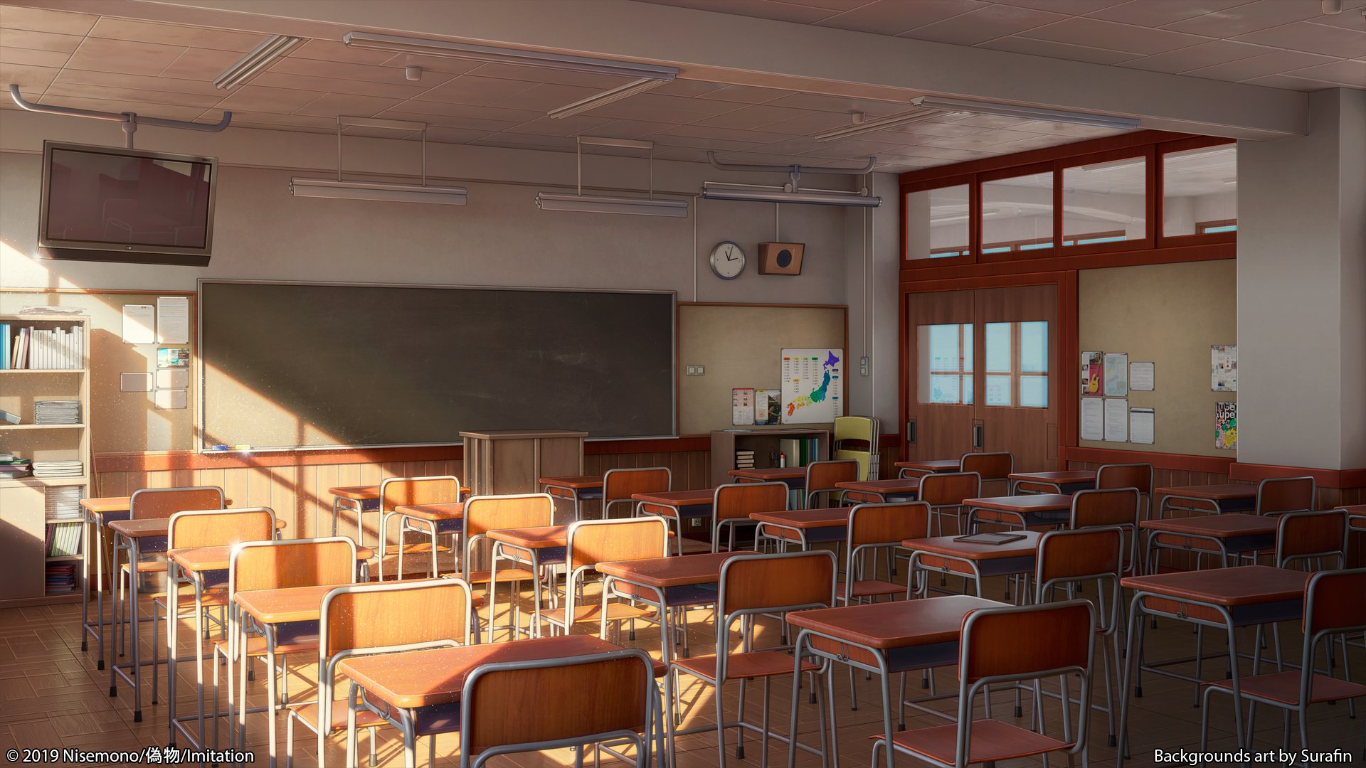 Anime, Room, Classroom, HD wallpaper