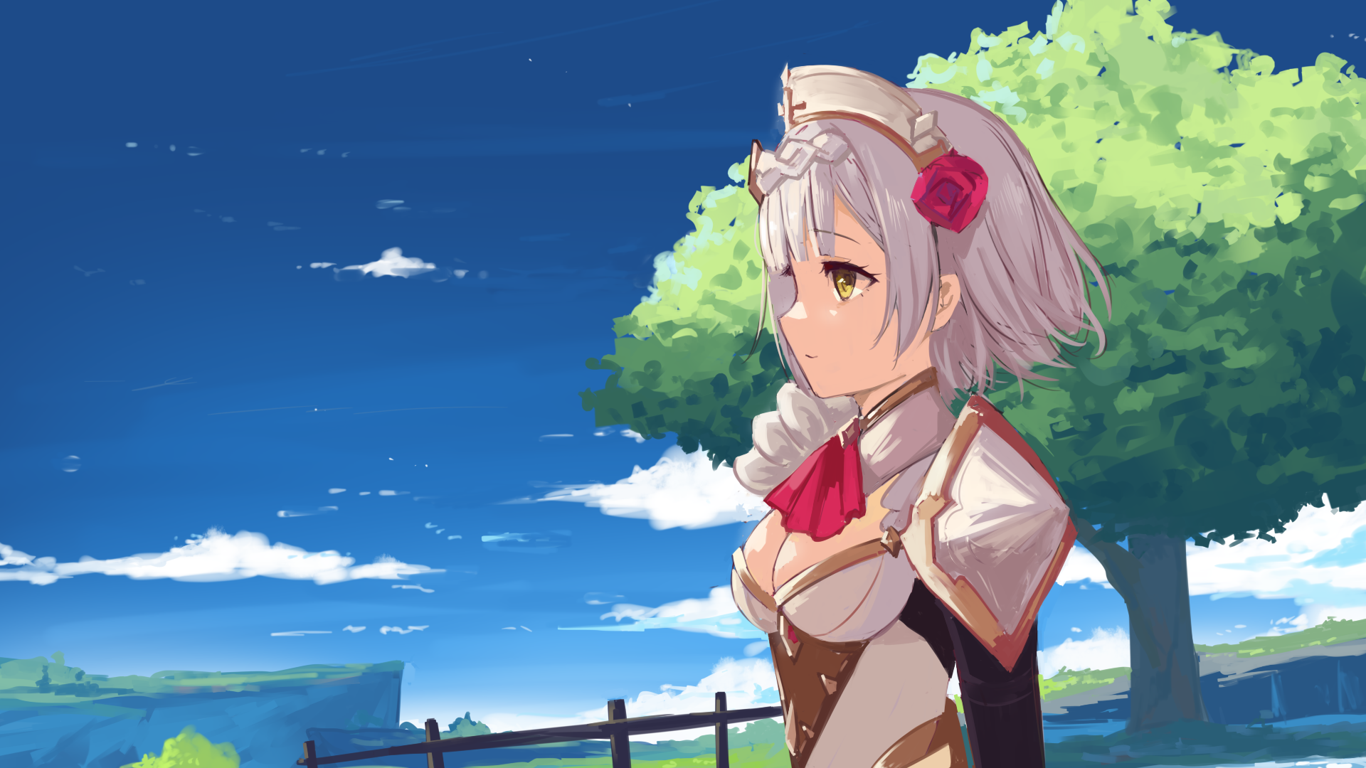 Download Noelle (Genshin Impact) Short Hair Sky Video Game Genshin Impact  HD Wallpaper by arttssam