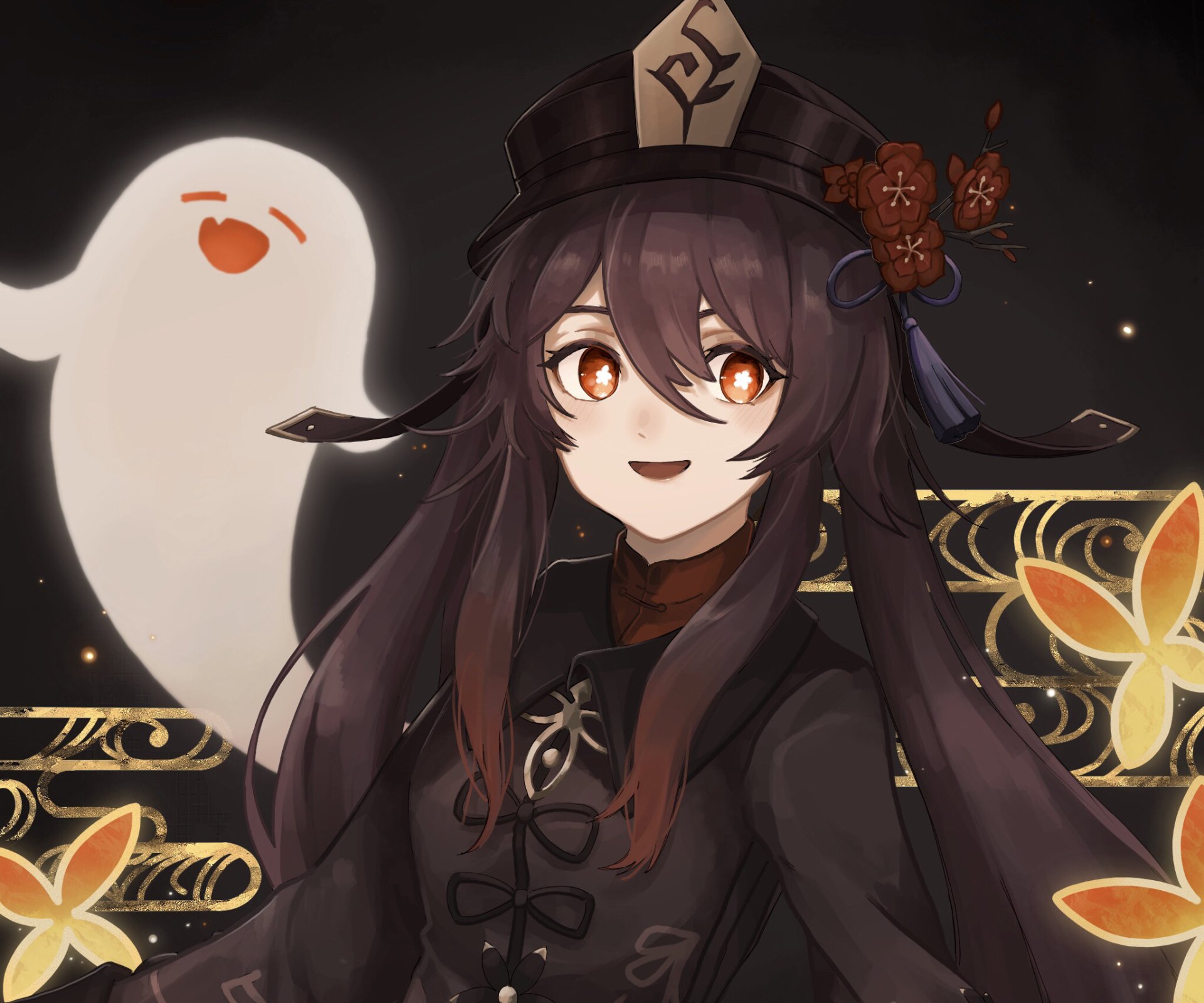 Download Hu Tao Video Game Genshin Impact HD Wallpaper by くろまめ