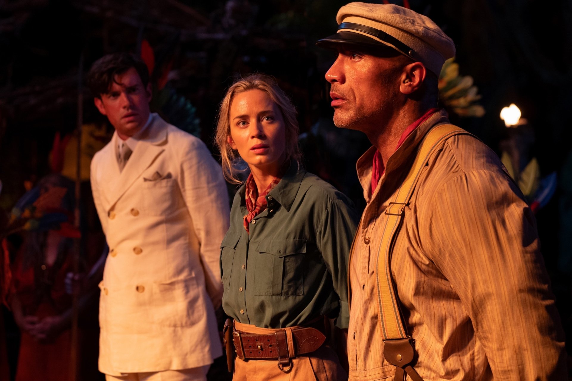 Download Jack Whitehall Emily Blunt Dwayne Johnson Movie Jungle Cruise HD Wallpaper