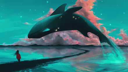 fantasy whale HD Desktop Wallpaper | Background Image