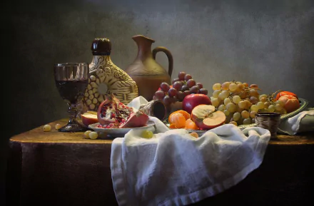 fruit glass wine food still life HD Desktop Wallpaper | Background Image