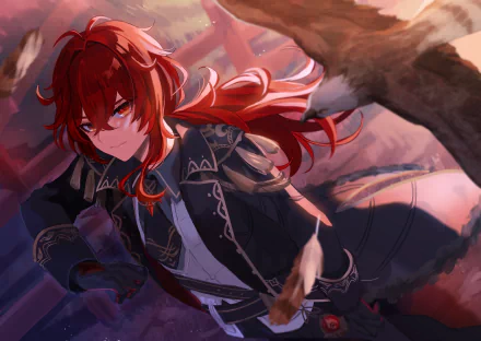 Diluc (Genshin Impact) video game Genshin Impact HD Desktop Wallpaper | Background Image