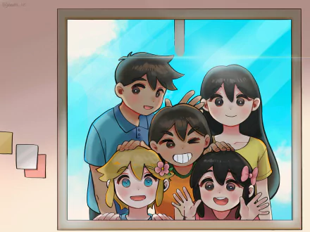 smile Mari (Omori) Hero (Omori) Kel (Omori) Aubrey (Omori) Basil (Omori) video game OMORI HD Desktop Wallpaper | Background Image