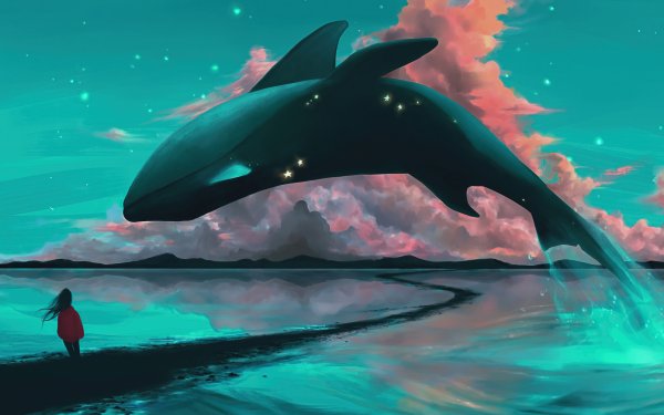 Fantasy Whale Fantasy Animals HD Wallpaper | Background Image