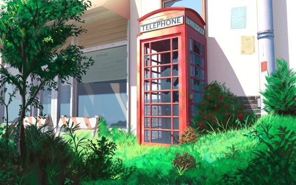 Anime Telephone Booth HD Wallpaper | Background Image