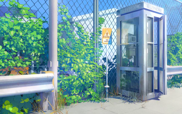 Anime telephone booth HD Desktop Wallpaper | Background Image