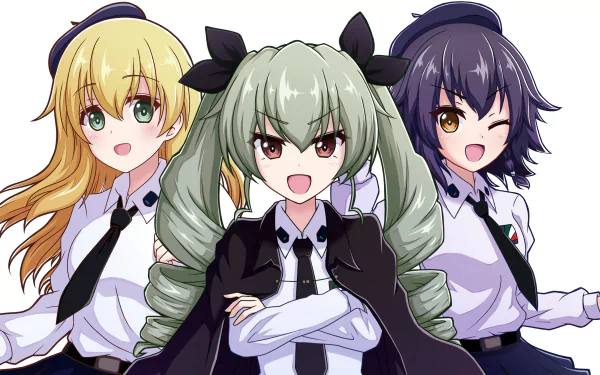 Carpaccio (Girls und Panzer) Pepperoni (Girls und Panzer) Anchovy (Girls und Panzer) Anime Girls und Panzer HD Desktop Wallpaper | Background Image