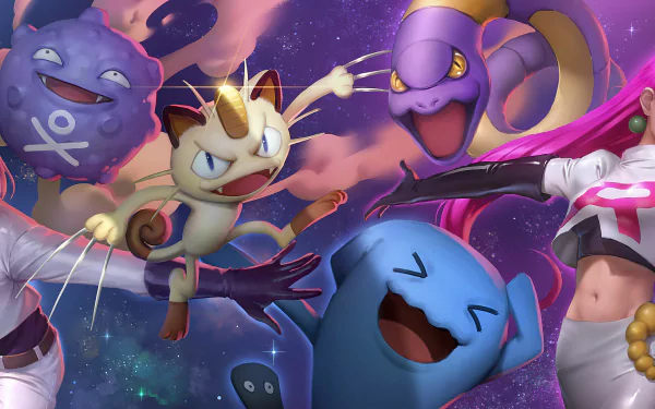 James (Pokémon) Meowth (Pokémon) Jessie (Pokémon) Team Rocket Anime Pokemon HD Desktop Wallpaper | Background Image