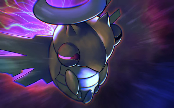 Anime-style Shedinja (Pokémon) close-up floating amid purple-blue energy, 2K Quad HD PC desktop wallpaper/background.