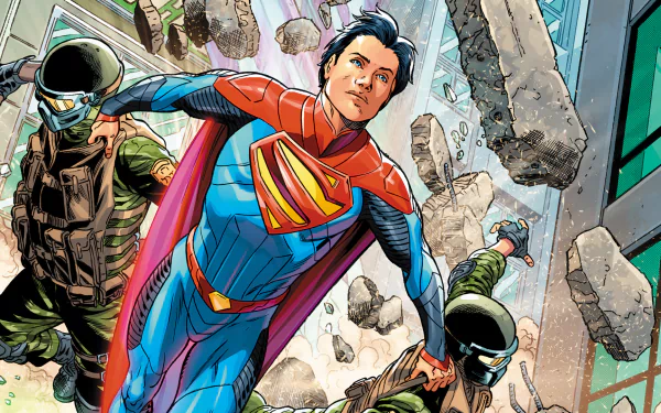 black hair blue eyes soldier DC Comics Jon Kent Superboy Comic Infinite Frontier HD Desktop Wallpaper | Background Image