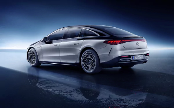 electric car silver car car Mercedes-Benz vehicle Mercedes-Benz EQS HD Desktop Wallpaper | Background Image