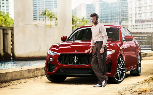model Maserati Levante Trofeo SUV crossover Maserati David Beckham Sports HD Desktop Wallpaper | Background Image