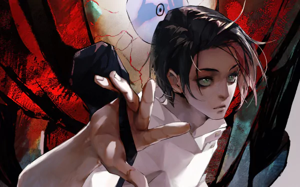 4K Ultra HD anime wallpaper featuring Yuta Okkotsu from Jujutsu Kaisen with intense expression and dynamic pose against a dark, red, and black background.