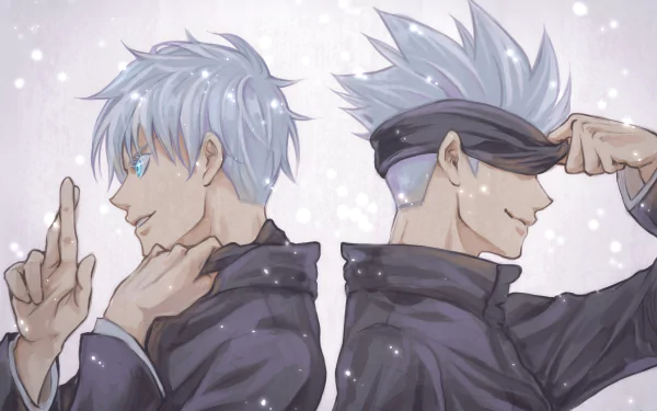 blindfold school uniform blue eyes white hair Satoru Gojo Anime Jujutsu Kaisen HD Desktop Wallpaper | Background Image
