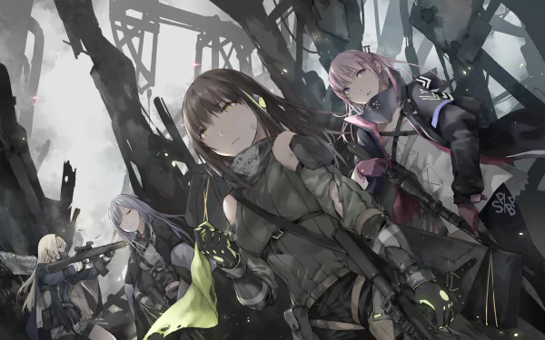 AN-94 (Girls Frontline) AK-12 (Girls Frontline) ST AR-15 (Girls Frontline) M4A1 (Girls Frontline) video game Girls Frontline HD Desktop Wallpaper | Background Image