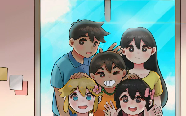 smile Mari (Omori) Hero (Omori) Kel (Omori) Aubrey (Omori) Basil (Omori) video game OMORI HD Desktop Wallpaper | Background Image