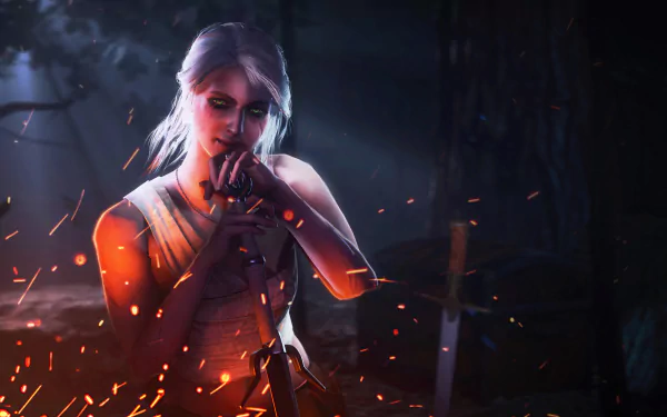 white hair woman warrior Ciri (The Witcher) video game The Witcher 3: Wild Hunt HD Desktop Wallpaper | Background Image