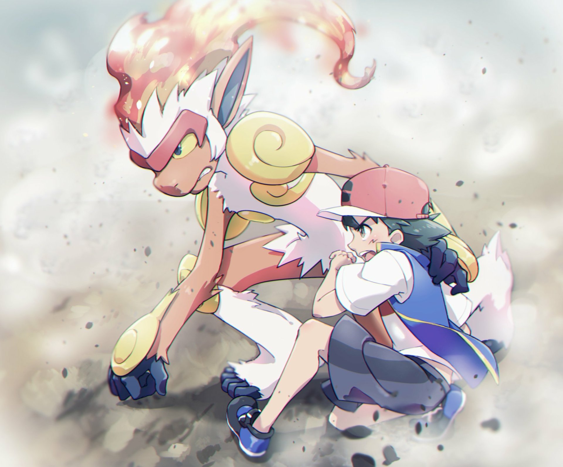 Download Ash Ketchum Infernape (Pokémon) Anime Pokemon HD Wallpaper