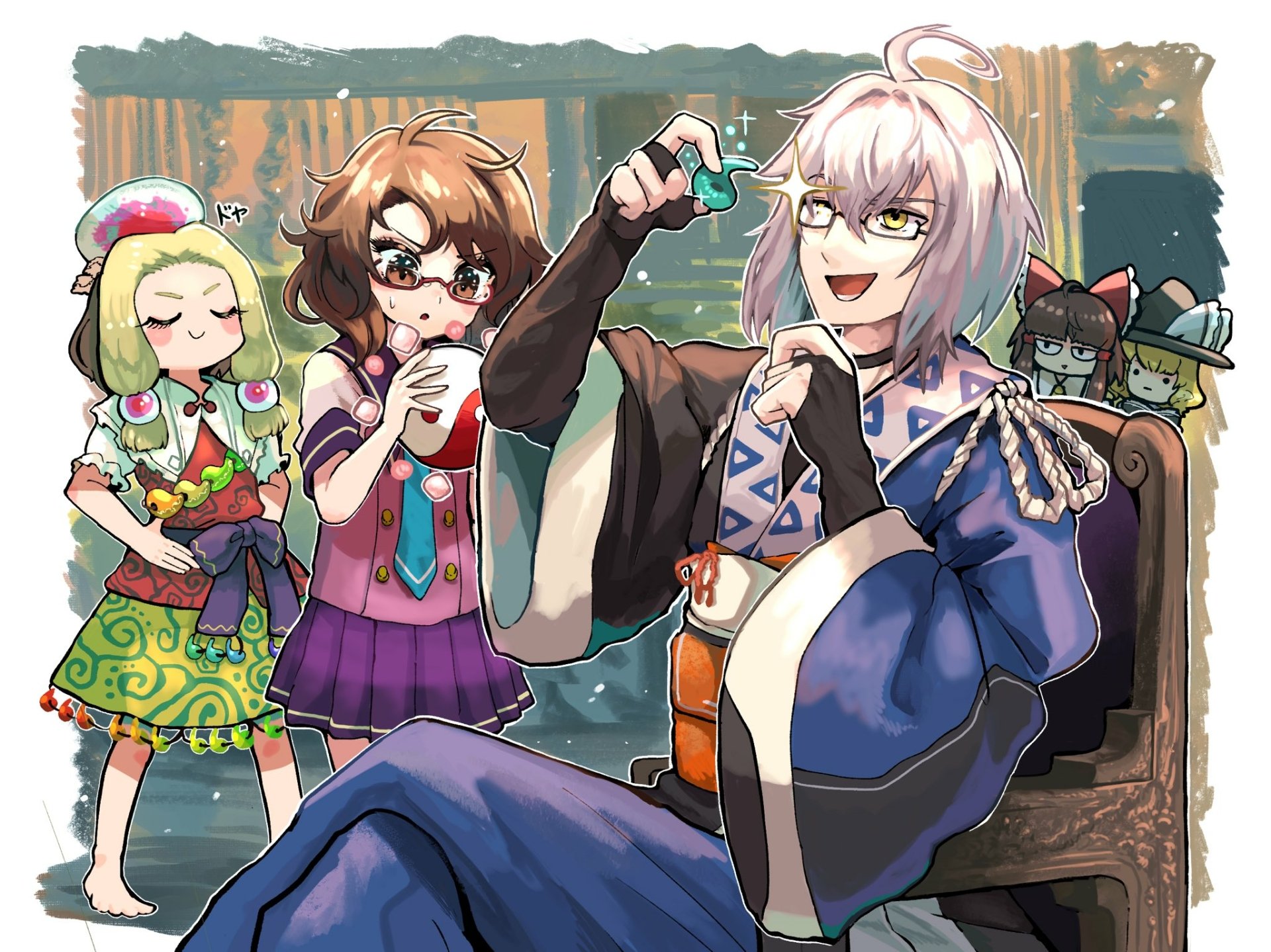 Download Rinnosuke Morichika Usami Sumireko Misumaru Tamatsukuri Anime Touhou HD Wallpaper