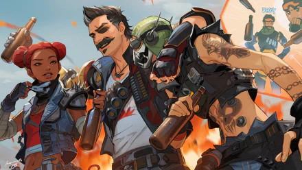 Octane (Apex Legends) Lifeline (Apex Legends) Fuse (Apex Legends) video game Apex Legends HD Desktop Wallpaper | Background Image