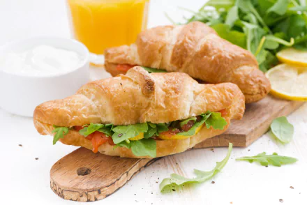 croissant food sandwich HD Desktop Wallpaper | Background Image