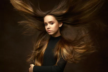 brunette long hair woman model HD Desktop Wallpaper | Background Image