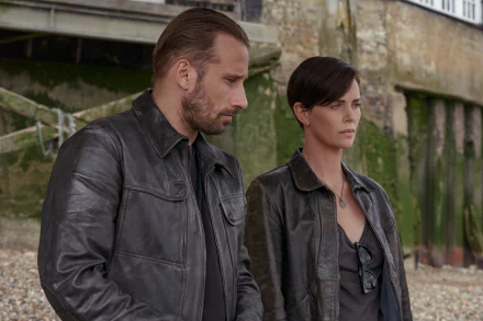 Booker (The Old Guard) Matthias Schoenaerts Andromache of Scythia Charlize Theron movie The Old Guard HD Desktop Wallpaper | Background Image