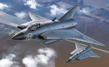 warplane aircraft jet fighter military Saab 35 Draken HD Desktop Wallpaper | Background Image