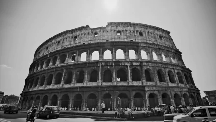 Black & White man made Colosseum HD Desktop Wallpaper | Background Image