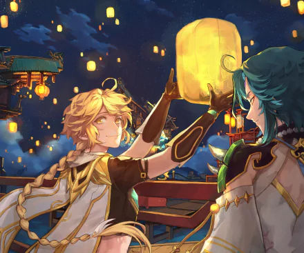 Lantern Rite (Genshin Impact) Xiao (Genshin Impact) Aether (Genshin Impact) video game Genshin Impact HD Desktop Wallpaper | Background Image