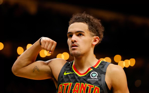 NBA basketball Atlanta Hawks Trae Young Sports HD Desktop Wallpaper | Background Image