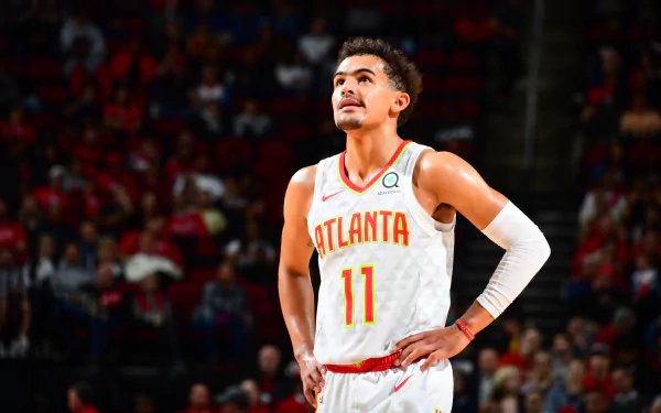 NBA basketball Atlanta Hawks Trae Young Sports HD Desktop Wallpaper | Background Image