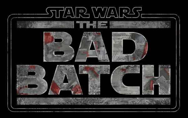 Star Wars: The Bad Batch logo in a worn metallic style, featured as a 4K Ultra HD PC desktop wallpaper and background from the Star Wars TV show series.
