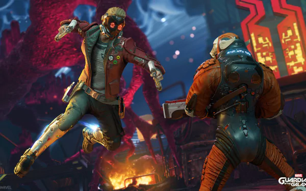 Peter Quill Star Lord video game Marvel's Guardians of the Galaxy HD Desktop Wallpaper | Background Image