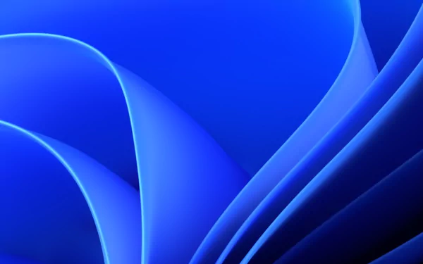 Abstract blue waves forming a sleek, modern design representing Windows 11 technology in a vibrant 4K Ultra HD PC desktop wallpaper background.
