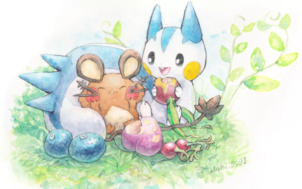 cute Dedenne (Pokémon) Pachirisu (Pokémon) video game Pokemon HD Desktop Wallpaper | Background Image
