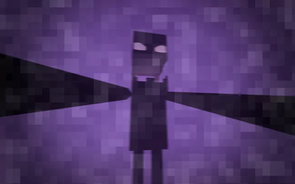 HD desktop wallpaper featuring a Minecraft Enderman character on a purple background.