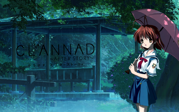 Anime Crossover Clannad El jardín de las palabras Nagisa Furukawa Lluvia Fondo de pantalla HD | Fondo de Escritorio