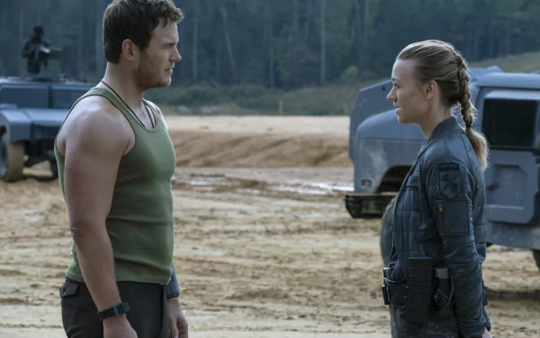Yvonne Strahovski Chris Pratt movie The Tomorrow War HD Desktop Wallpaper | Background Image