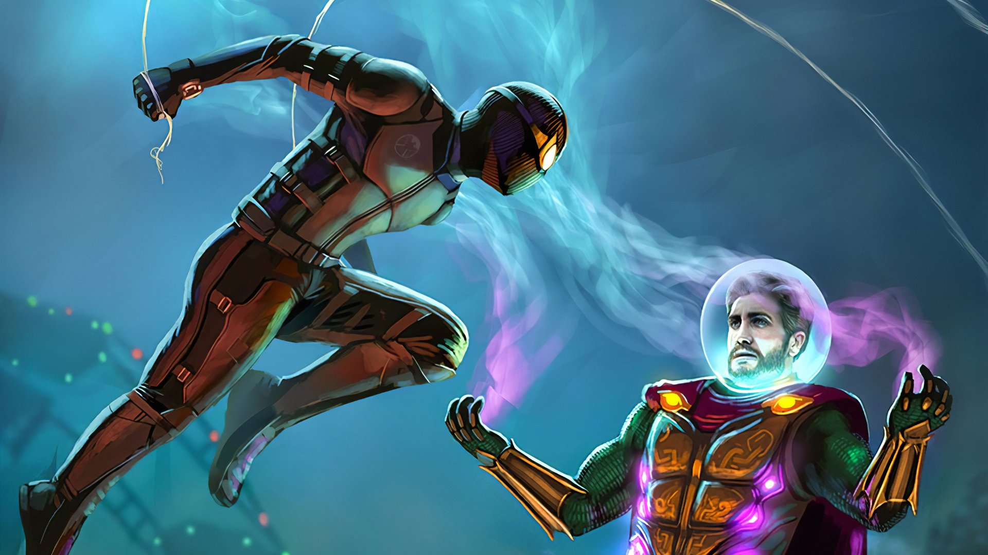 Download Superhero Mysterio (Marvel Comics) Spider Man Movie Spider-Man: Far From Home 4k Ultra HD Wallpaper by Nikolay Mochkin