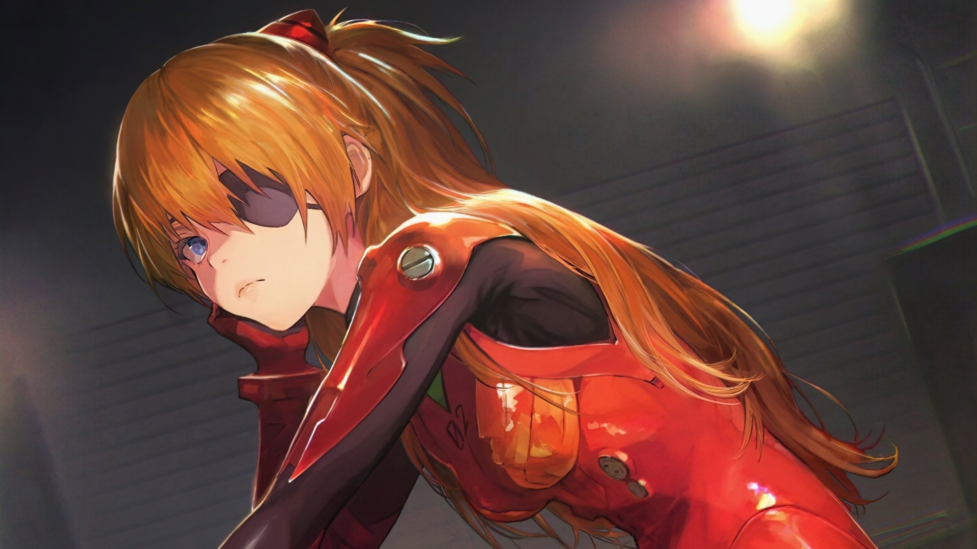 Download Eye Patch Asuka Langley Sohryu Anime Neon Genesis Evangelion 4k Ultra HD Wallpaper
