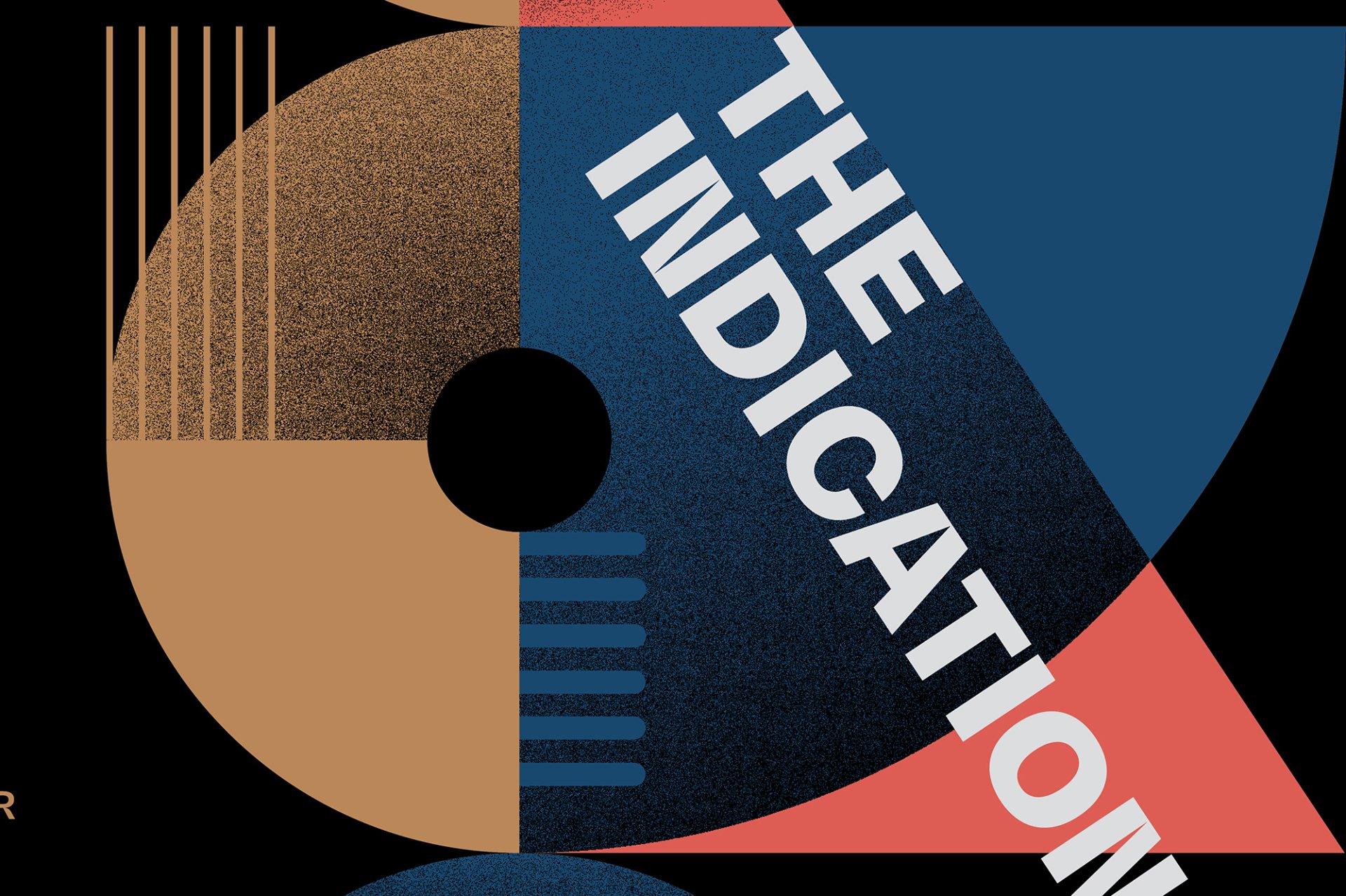 HD desktop wallpaper featuring bold geometric shapes and the text THE INDICATIONS, associated with music group Durand Jones & The Indications.