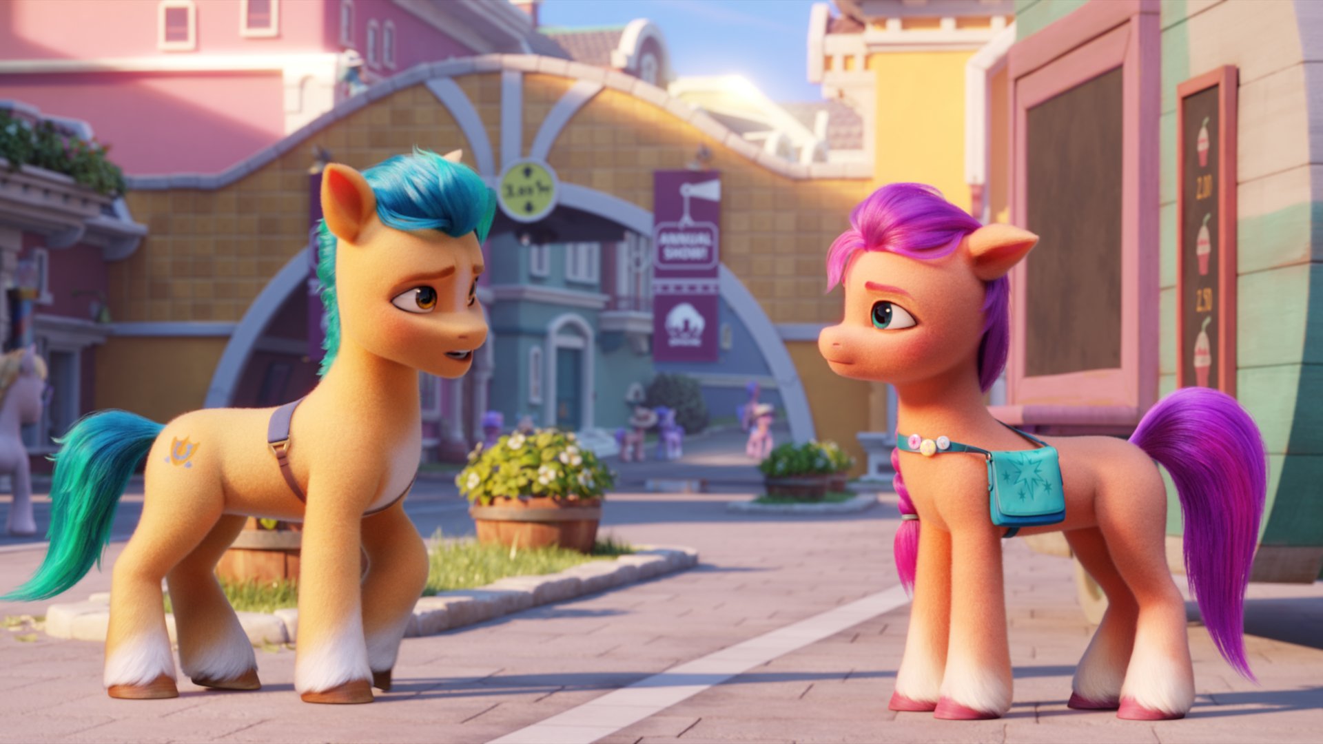 Download Hitch Trailblazer Sunny Starscout Movie My Little Pony: A New Generation HD Wallpaper