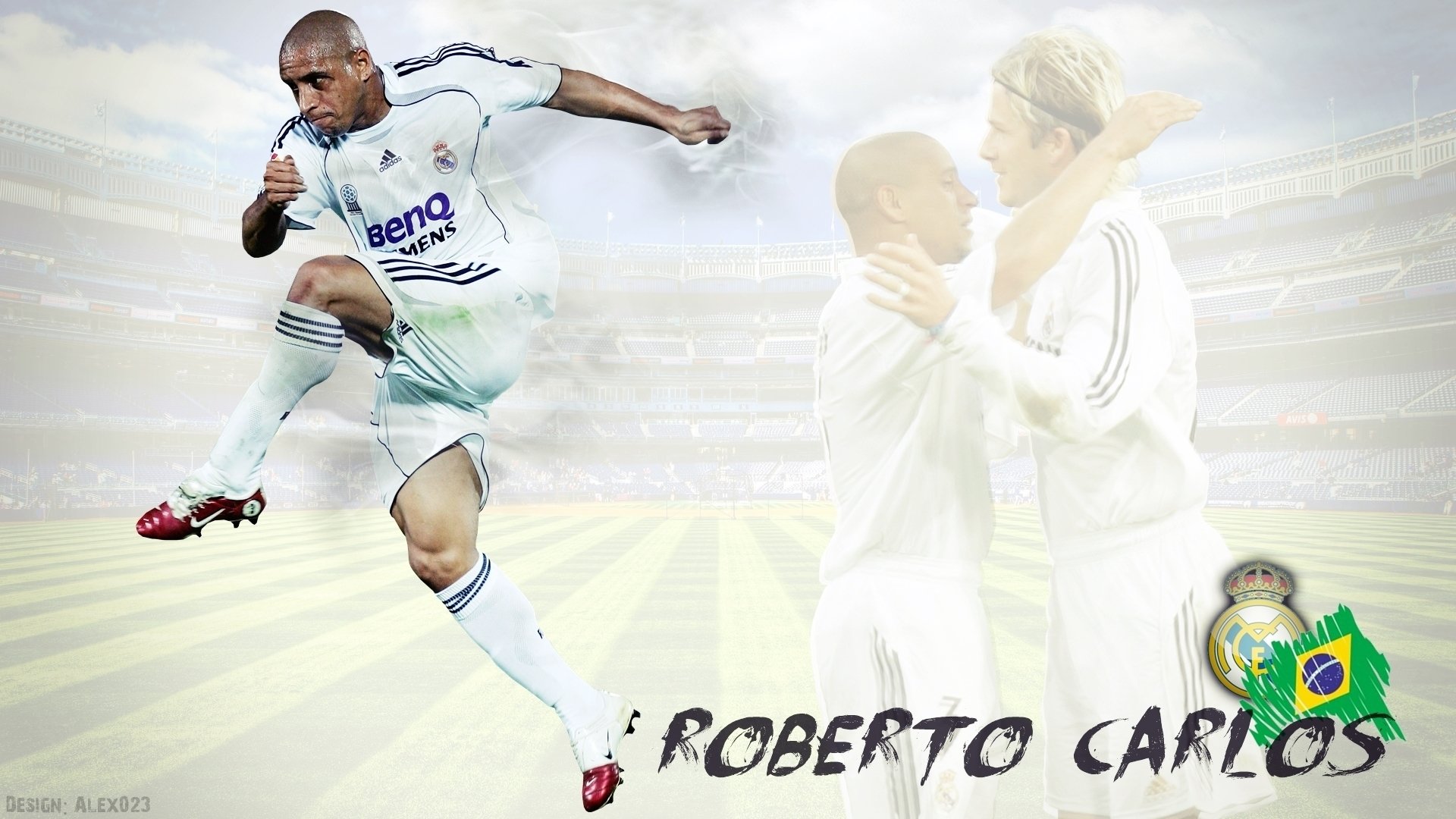 Group of soccer player team photo, Real Madrid, soccer, David Beckham, Roberto  Carlos HD wallpaper | Wallpaper Flare