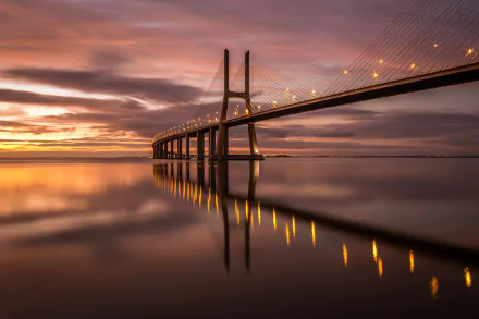 man made Vasco da Gama Bridge HD Desktop Wallpaper | Background Image